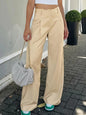 Solid High Rise Tailored Pants