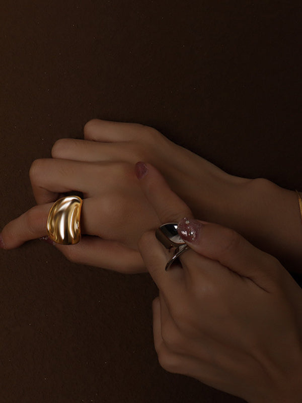 Geometric Solid Color Rings Accessories