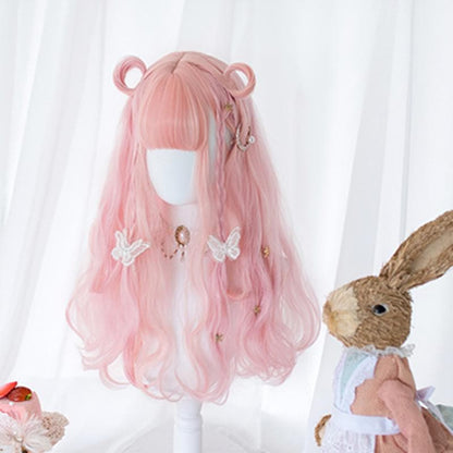 Free Shipping For Hivava Lolita Cherry Pink Long Curly Wig