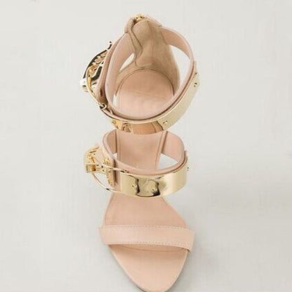 Sexy Leather Buckle Open Toe High Heel Sandals