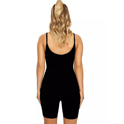 Black Spaghetti Sleeveless Tight Rompers