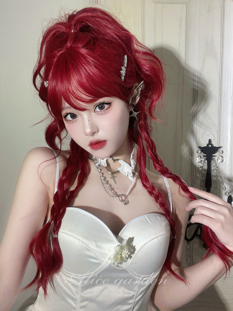 Free Shipping For Hivava Casual Series Hot Cherry Red Curly Wig