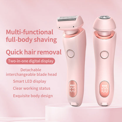 Free Shipping For2 In 1 Hair Removal Epilator USB Rechargeable Trimmer Women Body Razor Face Leg Armpit Bikini Hand Pubic Shaver Hair Remover