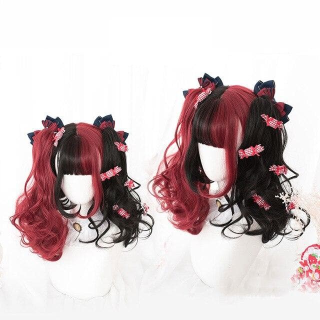 Free Shipping For Hivava 65CM Black Mixed Red Gothic Lolita Cosplay Wig