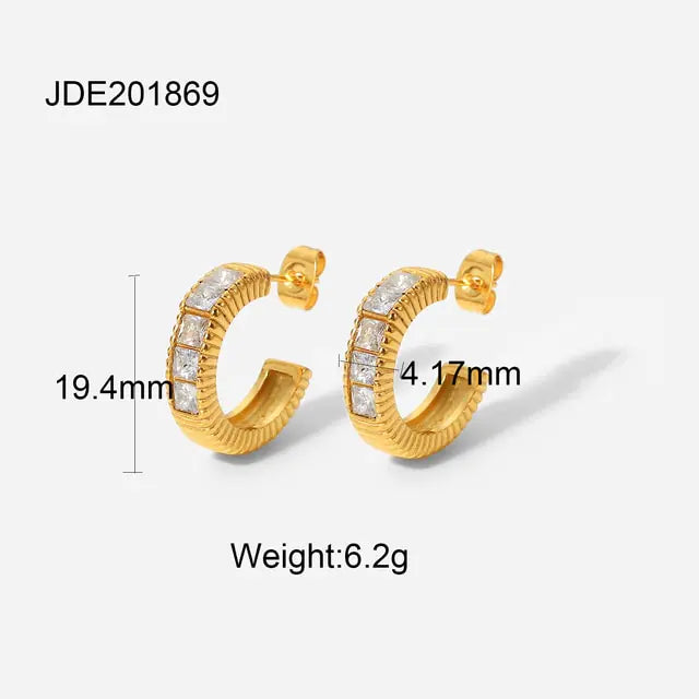 Free Shipping For18K Gold Plated Hoop Earrings