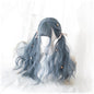 Free Shipping For Hivava Lolita Blue Gray Wavy Long Curly Wig