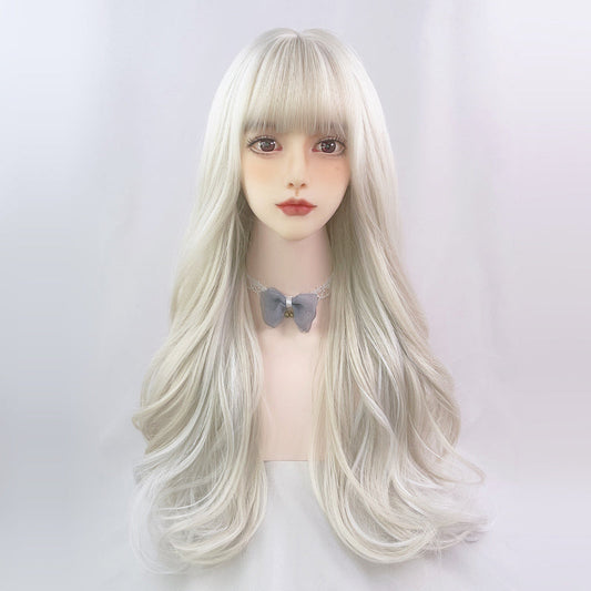 Free Shipping For Hivava White Gold Long Curly Wig