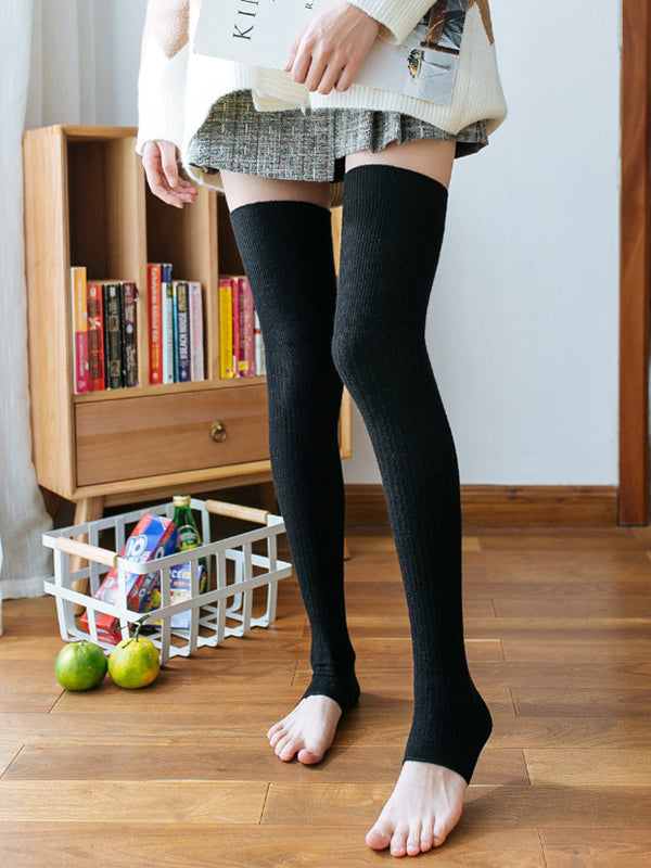 New Fashion Casual Skinny Keep Warm Solid Color Leg Warmers Accessories-Homeundewear