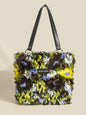 Floral Oil Painting Pompoms Tote Bags Shoulder Bags-Homeunderwear