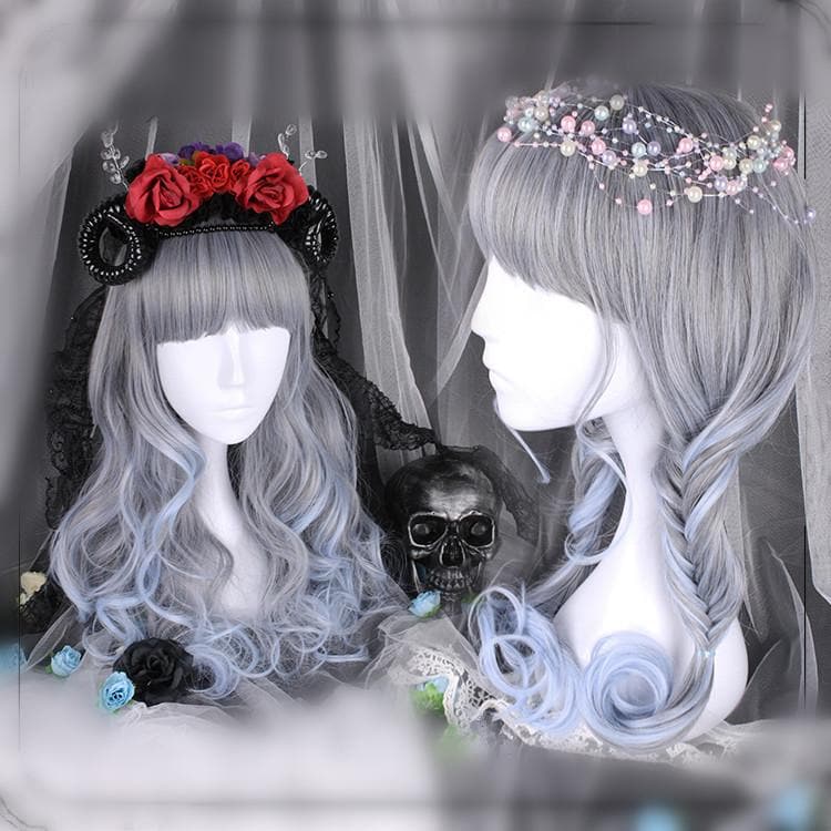 Free Shipping For Hivava Grey Blue Fairy Princess Wig