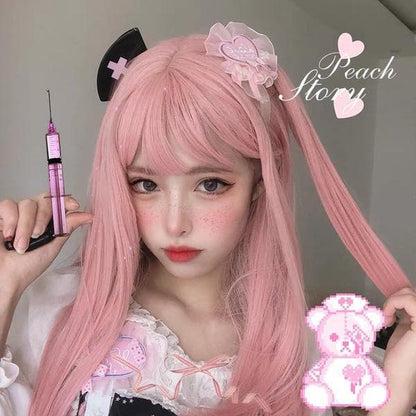 Free Shipping For Hivava Cute Peach Lolita Pastel Pink Wig