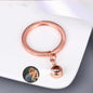 Free Shipping ForPersonalized Photo Projection Key Chain Simple Custom Picture Small Circle Keyring For Women Men Memory Birthday Christmas Gift