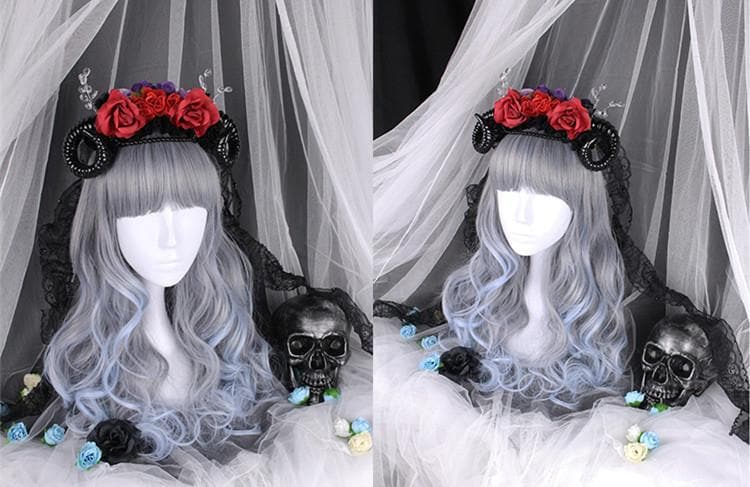 Free Shipping For Hivava Grey Blue Fairy Princess Wig