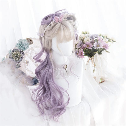 Free Shipping For Hivava Cute Pastel Silver Light Purple Curly Princess Lolita Wig