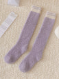 New Fashion Original Coral Fleece Keep Warm Contrast Color Striped Socks Accessories-Homeundewear