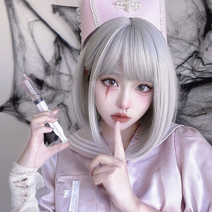 Free Shipping For Hivava Kim Angel Harajuku Lolita Bobo Silver Wig