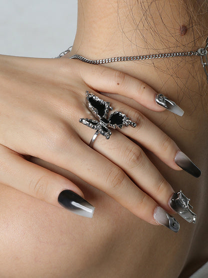 New Fashion Punk Butterfly Shape Ring-Homeundewear