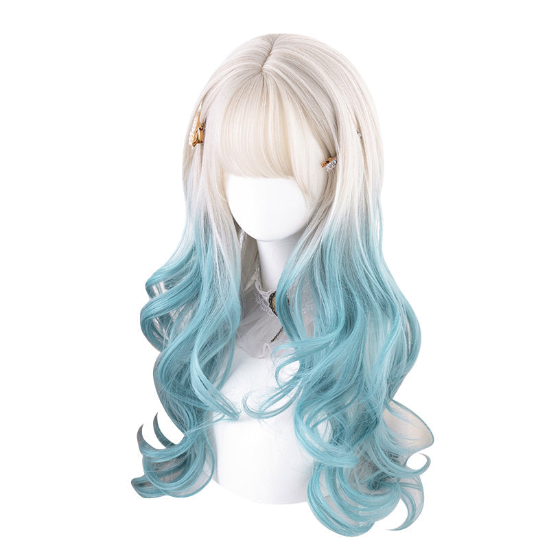 Free Shipping For Hivava Lolita Gradient Green Long Curly Wig