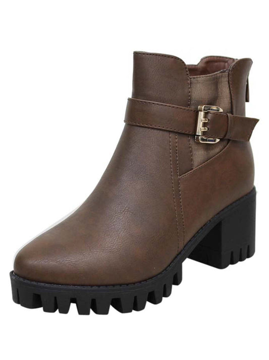 Block Heel Womens Ankle Booties