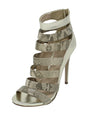 Snakeskin Womens Strappy High Heel Pumps