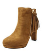 Tassel Fringe Chunky Heel Womens Booties