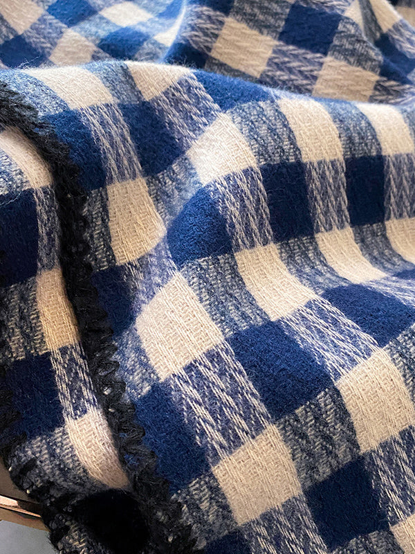 Vintage Imitated Cashmere Plaid Shawl&Scarf-Homeunderwear