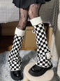 Casual Flared Plaid Leg Warmers Accessories-Homeunderwear