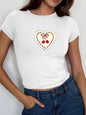 Embroidered Cherry Heart Baby Tee