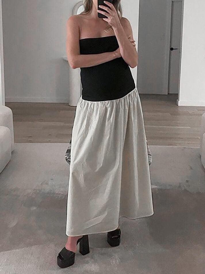 Sleeveless Pleated Long Dress