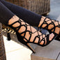 Black Fringe Cutout Strap High Heel Sandals