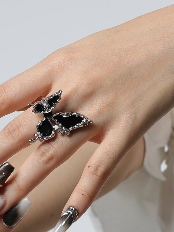 Punk Butterfly Shape Ring-Homeunderwear