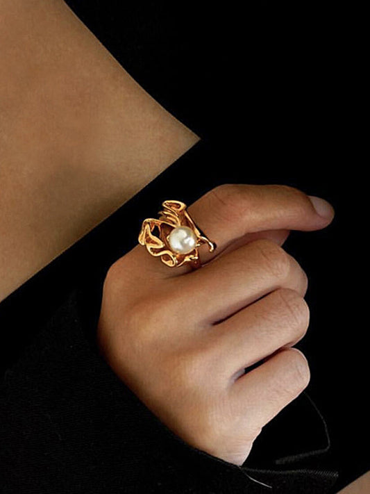 Stylish Selection Hollow Solid Color Geometric Rings Accessories-Homeunderwear