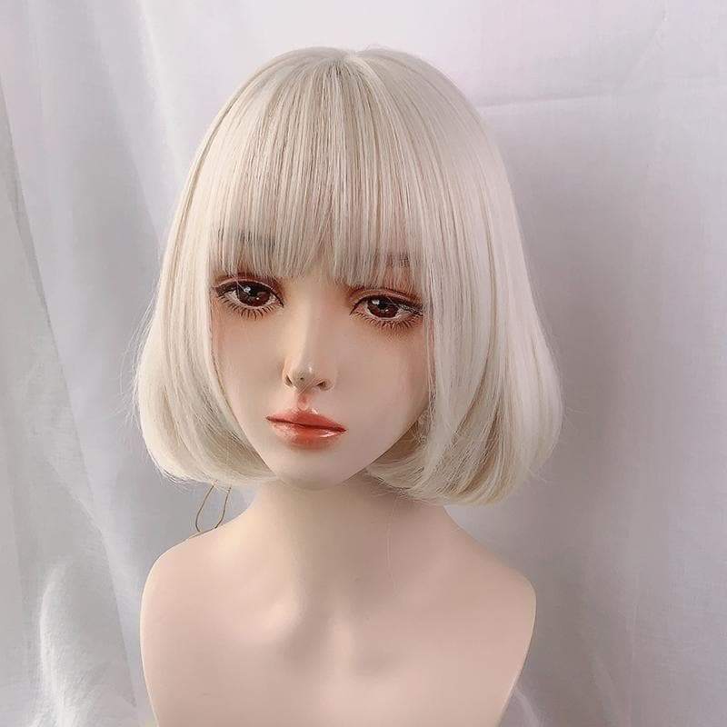 Free Shipping For Hivava Cute Short Blonde Beige Bobo Bangs Wig