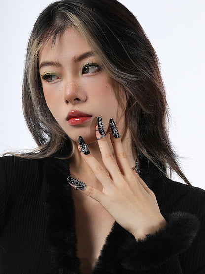 New Fashion Punk Spider Press-On Nails Fingertip Ring-Homeundewear