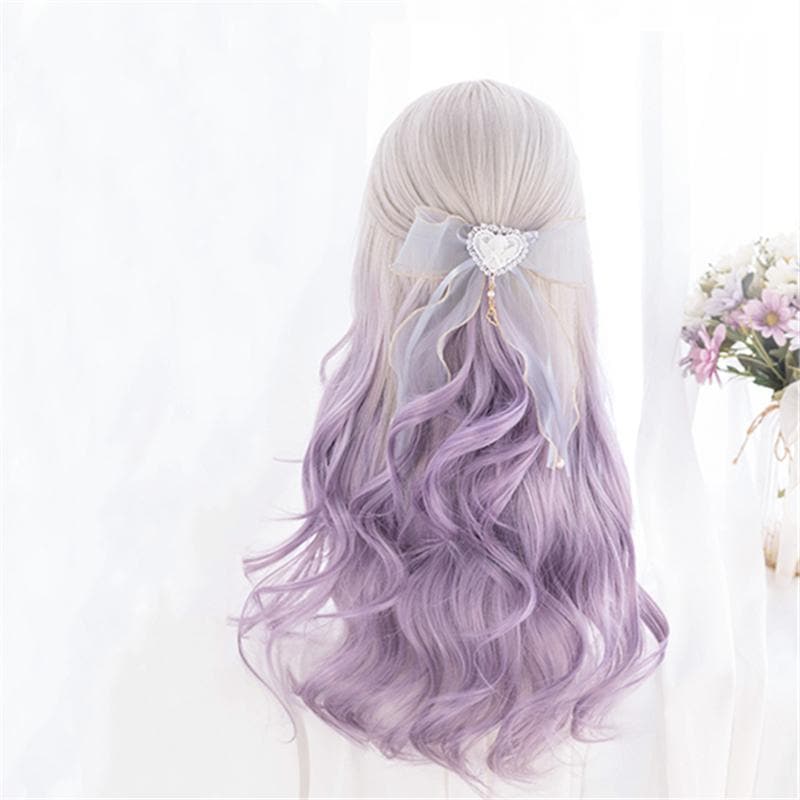 Free Shipping For Hivava Cute Pastel Silver Light Purple Curly Princess Lolita Wig