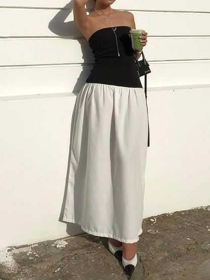 Sleeveless Pleated Long Dress