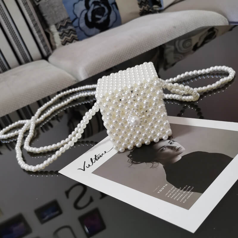 Cute Hadmade Customize Pearl Crossbody Box Bags