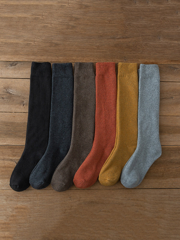 Casual Solid Skinny Sweat-Absorbing Keep Warm Solid Color Socks Accessories-Homeunderwear