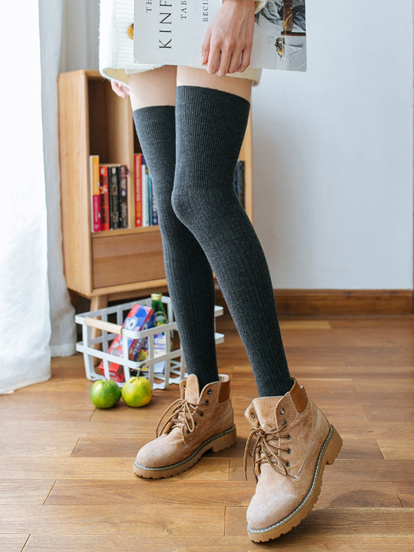 New Fashion Casual Skinny Keep Warm Solid Color Leg Warmers Accessories-Homeundewear