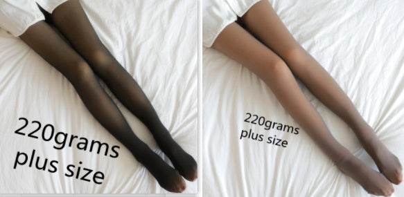 Fake Translucent Plus Size Leggings Fleece Lined Tights Fall And Winter Warm Fleece Pantyhose Women Fleece Lined Pantyhose Thermal Winter Tights