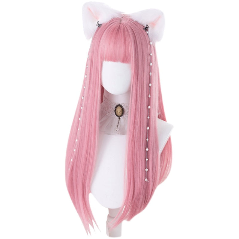 Free Shipping For Hivava Cute Pink Long Straight Wig