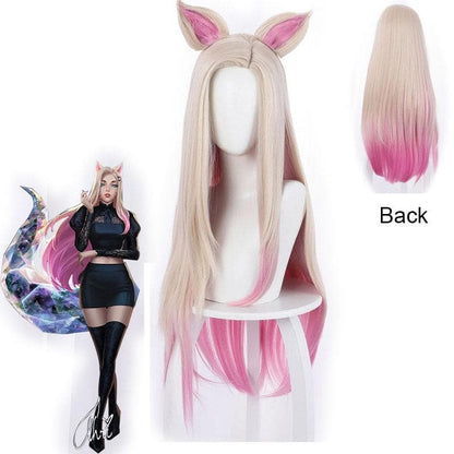 Free Shipping For Hivava 80cm Pink Game LOL Ahri Cosplay Wig