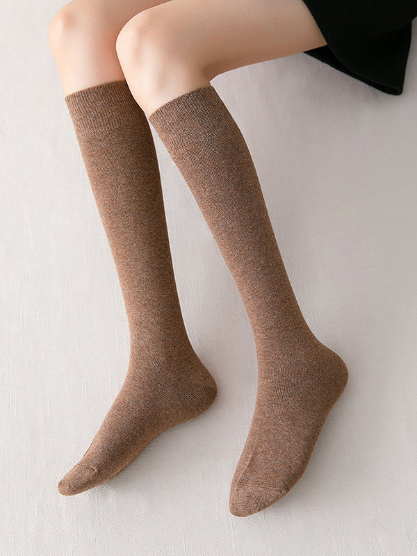 New Fashion Casual Keep Warm Solid Color Socks Accessories-Homeundewear