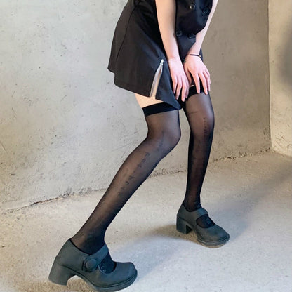 Japanese Stockings Show Long Legs Black Sexy Over-the-knee Socks