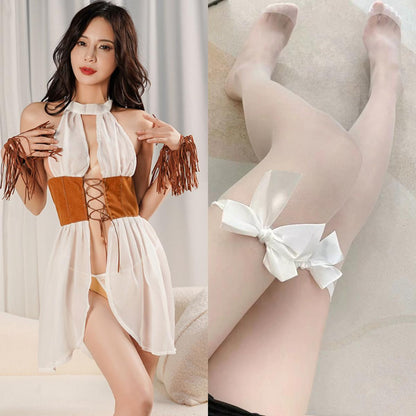 Sexy Western Pretty Girl Fun Underwear Sleepwear(Randomly Give A Pair of Stockings As A Gift)