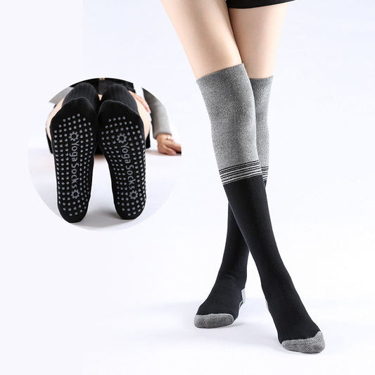 Long-tube Over-the-knee Yoga Socks for Winter Warmth and Non-slip Dance Round-toe Socks Over-the-knee Yoga Socks