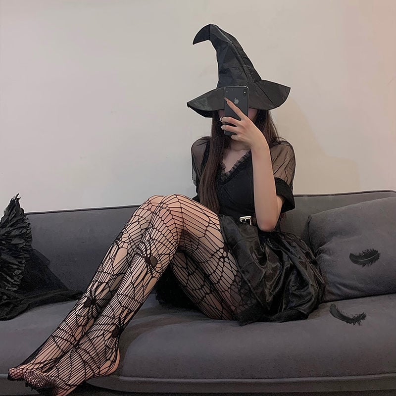 Spider Fishnet Stockings Jk Sexy Hollow Pantyhose