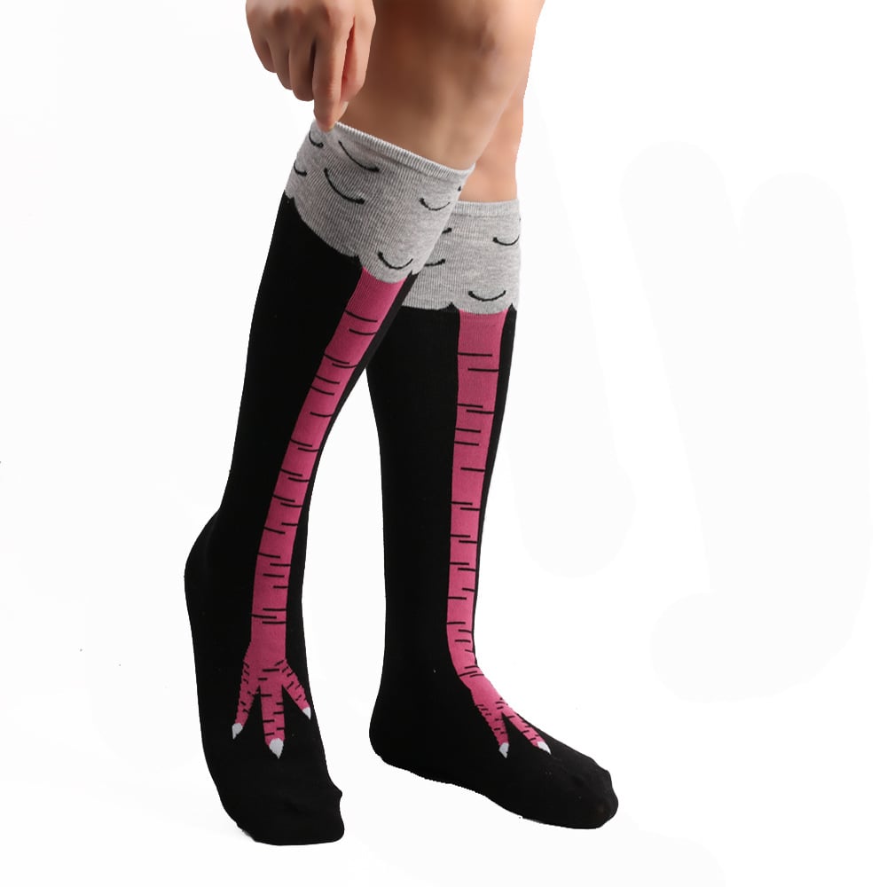 Chicken Feet Socks Day Creative In tube socks Ostrich Pattern Gym Funny Male Calf Thin Stockings