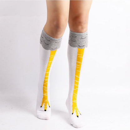 Chicken Feet Socks Day Creative In tube socks Ostrich Pattern Gym Funny Male Calf Thin Stockings