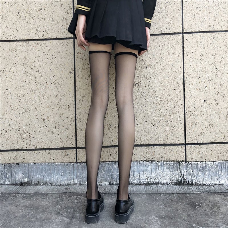 Black Silk Spice Girl Sexy Thin JK Knee Socks Sexy Stockings Women's Summer Thin Style Versatile